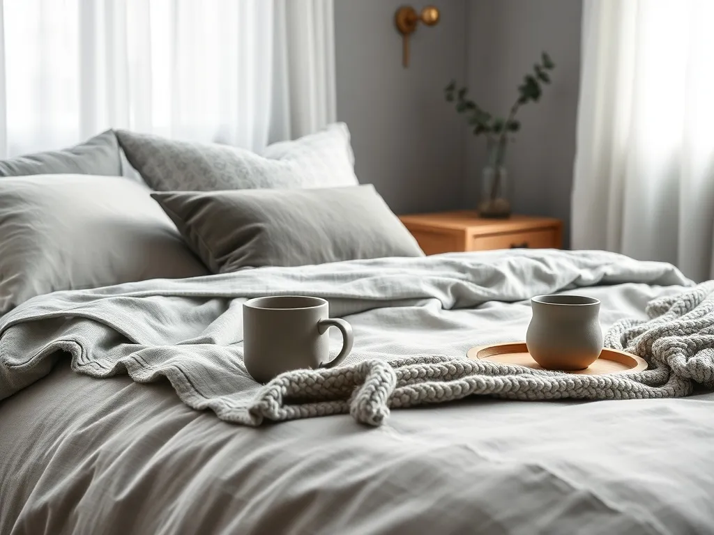 Szara sypialnia jakie dodatki?