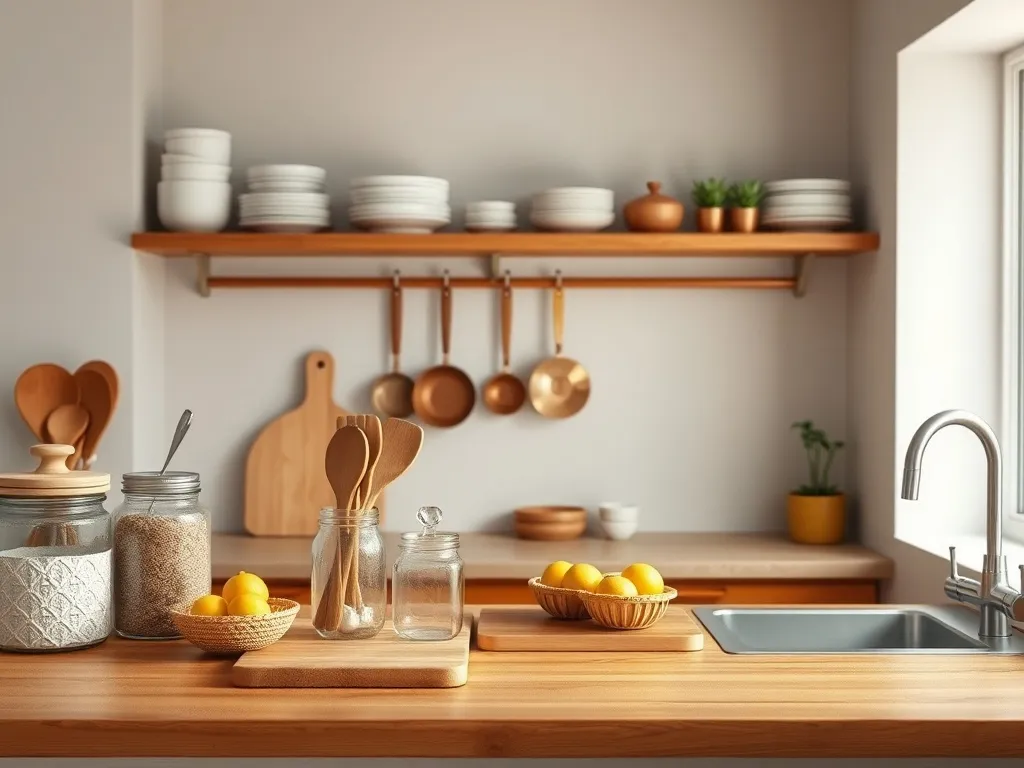 Aranżacje: kuchnia bez szafek wiszących – pomysły na przechowywanie